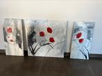 3 luik schilderij Poppies olieverf, Antiek en Kunst, Ophalen