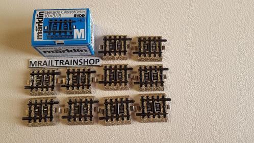 5109 MÄRKLIN HO - 10x RECHTE RAILSOV 3,35 cm OVP, Hobby en Vrije tijd, Modeltreinen | H0, Gebruikt, Rails, Wisselstroom, Märklin
