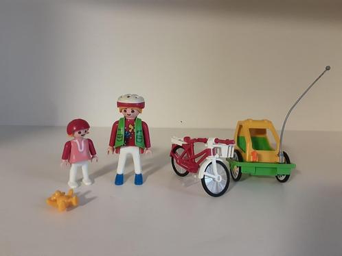 PLaymobil mama met fiets en kar, Kinderen en Baby's, Speelgoed | Playmobil, Zo goed als nieuw, Complete set, Ophalen of Verzenden