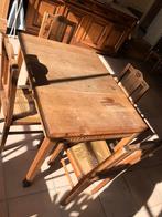 Eiken tafel met 4 stoelen, Huis en Inrichting, Gebruikt, Hout, Ophalen