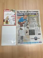 Kuifje krant + persmap + Knack, Verzamelen, Ophalen of Verzenden, Kuifje, Zo goed als nieuw, Boek of Spel