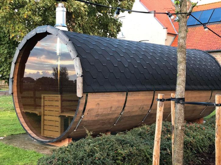 Barrel Sauna, Sport en Fitness, Sauna, Zo goed als nieuw, Complete sauna, Fins of Traditioneel, Ophalen
