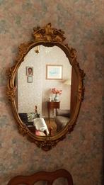 miroir ancien avec encadrement doré, Antiquités & Art, Ovale, Moins de 50 cm, Enlèvement, Moins de 100 cm