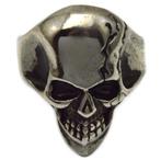 Doodshoofd biker ring in roestvrij staal, Handtassen en Accessoires, Ringen, Ophalen of Verzenden, Nieuw, Zilver, IJzer of Staal