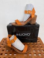 Inuovo sandalen met hak, vlechtdetail, mt 40 - nieuwstaat, Enlèvement ou Envoi, Inuovo, Comme neuf, Orange