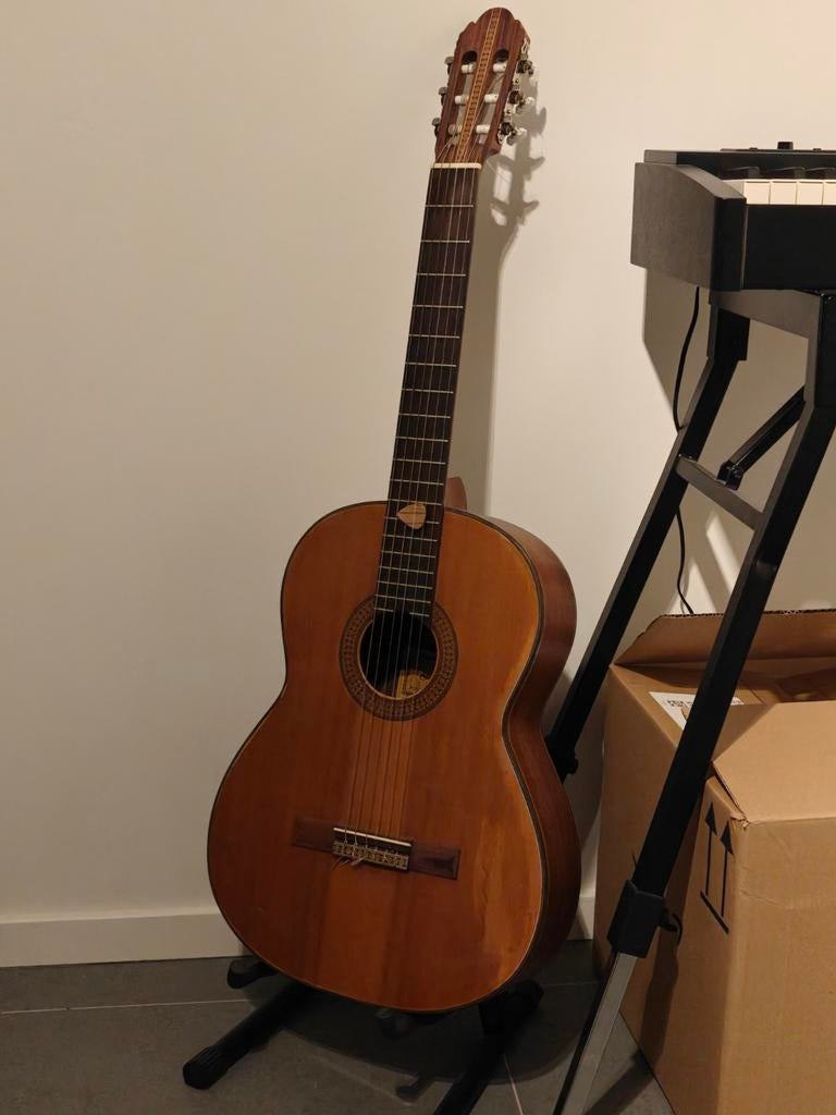 Aria A-588 Vintage Klassiek - Japan '70s - Massief ceder/pal, Muziek en Instrumenten, Snaarinstrumenten | Gitaren | Akoestisch