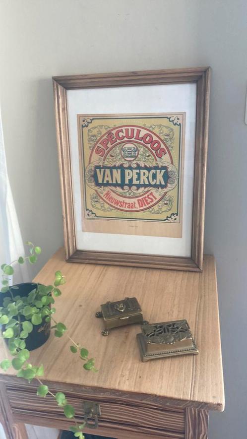 Zeer fraaie kader speculoos Van Perck Diest!!, Antiquités & Art, Antiquités | Miroirs, Enlèvement ou Envoi