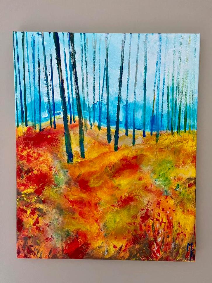 Peinture abstraite colorée Mk Art, Antiquités & Art, Art | Peinture | Abstraite, Enlèvement ou Envoi