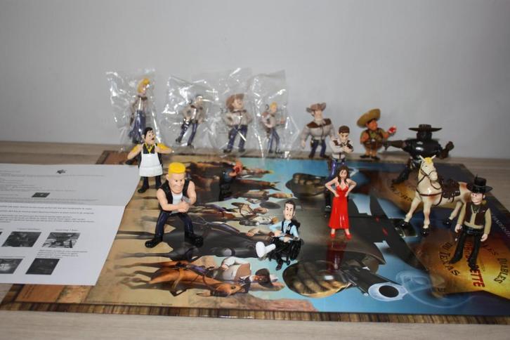 Suske en Wiske , De Texas Rakkers , spelbord met 15 figuren, Verzamelen, Stripfiguren, Zo goed als nieuw, Beeldje of Figuurtje