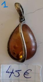 Pendentifs en Ambre à 45€ le pendentif, Ophalen, Zo goed als nieuw, Overige kleuren, Zilver