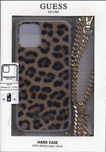 Guess iPhone 12/12 Pro Hoes Luipaardpatroon en Schouderriem  beschikbaar voor biedingen