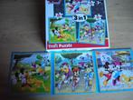 kinder complete Mickey & friends puzzel 3 in 1, Ophalen of Verzenden, 10 tot 50 stukjes, Gebruikt, 2 tot 4 jaar