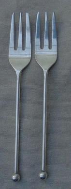 AH 90 Stijlappel Glad 2x Taartvork 12,5cm Zilverstad, Verzenden, Zo goed als nieuw, Los bestek
