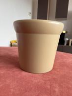 Beige bloempot, Rond, Zo goed als nieuw, Aardewerk, Tuin