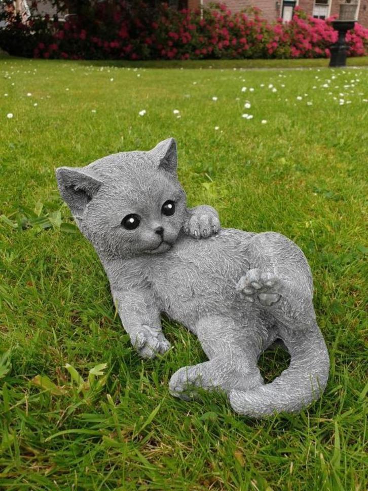 tuinbeeld, poes , kat , kado,aanbieding, Tuin en Terras, Tuinbeelden, Nieuw, Beton, Ophalen of Verzenden