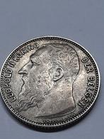 Leopold ll  brede baard 1 frank 1909 vlaams opschrift zilver, Ophalen of Verzenden, Zilver, Zilver