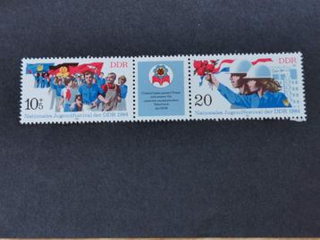 DDR 1984 - Festival de la jeunesse, drapeaux - avec vignette, Enlèvement ou Envoi, RDA, Non oblitéré