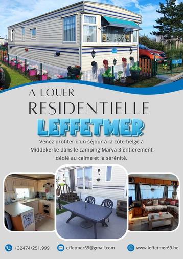 Location de notre caravane résidentiel leffetmer Middelkerke
