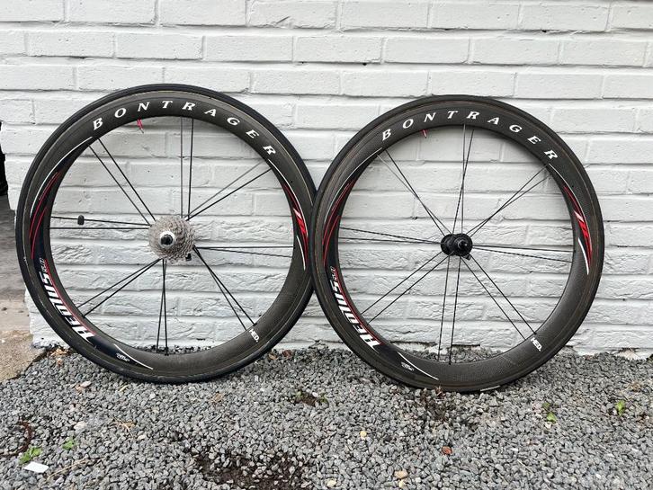 Bontrager Aeolus 5.0 Carbon Tubular wielset, Fietsen en Brommers, Fietsonderdelen, Zo goed als nieuw, Racefiets, Wiel, Ophalen