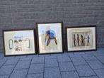 3 Kaders met Egyptisch doek, Ophalen of Verzenden