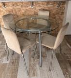 Table Ronde + 4 Chaises, 100 à 150 cm, Quatre personnes, Enlèvement ou Envoi, Rond