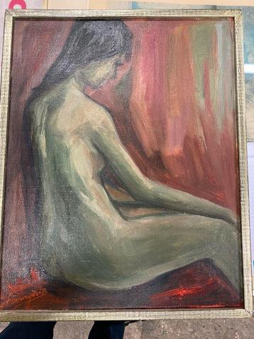 Naakt schilderij op doek F Bourgo… beschikbaar voor biedingen