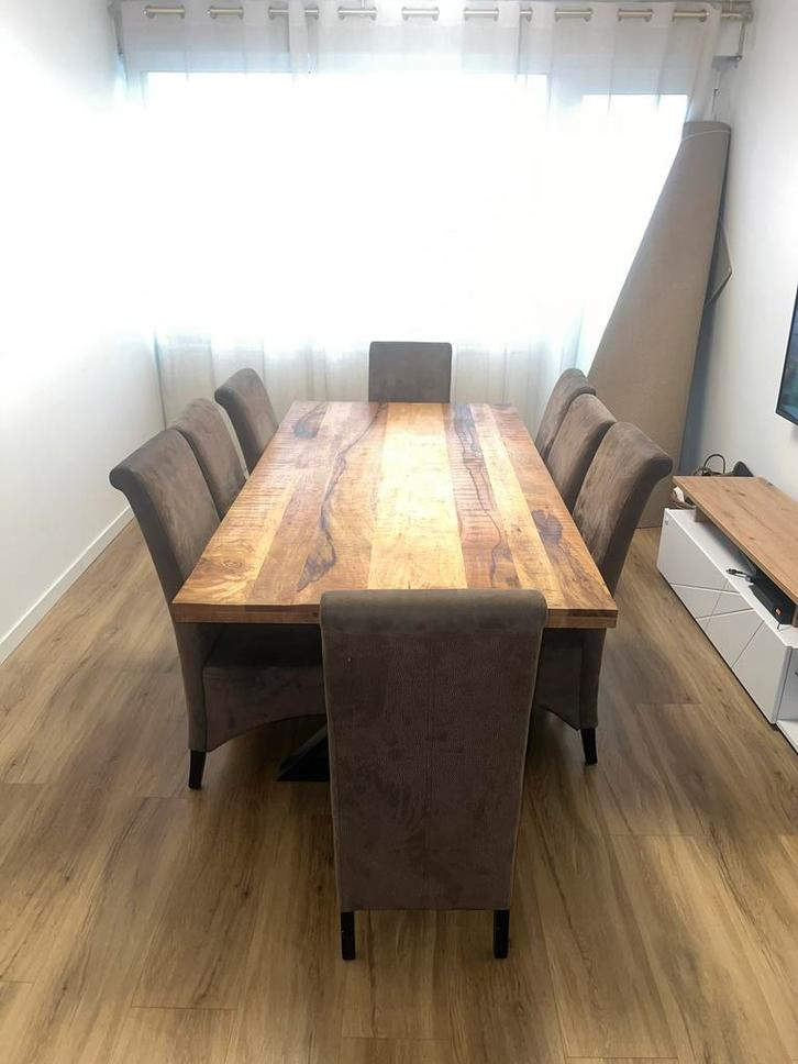 Table + 8 chaises, Maison & Meubles, Salles à manger complètes, Utilisé, Enlèvement