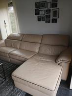 Lederen salon met elektrische relax, Huis en Inrichting, Ophalen, 250 tot 300 cm, Gebruikt, Driepersoons