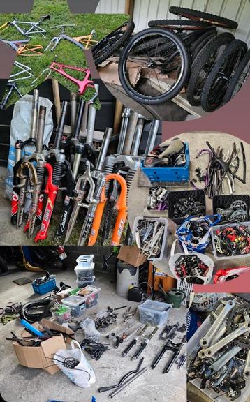 Lot retro vintage mtb onderdelen, XT XTR Magura, RockShox beschikbaar voor biedingen