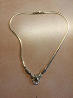 Collier Vintage plaqué Or avec grena noir Daxon, Bijoux, Sacs & Beauté, Enlèvement ou Envoi, Comme neuf, Noir, Or