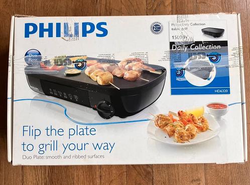 Philips Table Grill Duo Plate 1500 W, Electroménager, Plaques de gril, Comme neuf, Gril de table, Enlèvement ou Envoi