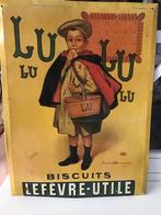 Vintage gebruikt oud bord Biscuit Lu Lu reclame KOOPJE 💕, Antiek en Kunst, Curiosa en Brocante, Ophalen of Verzenden