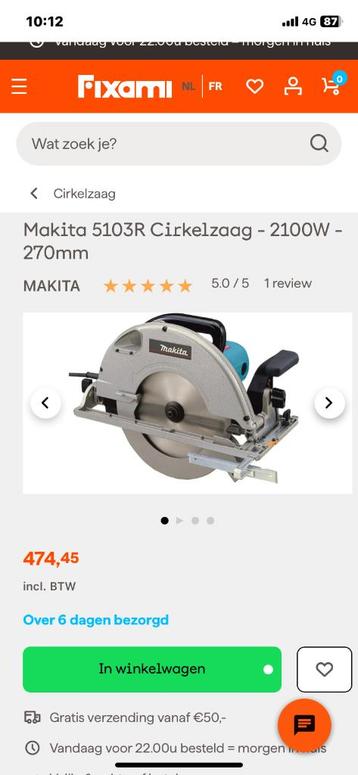 Cirkelzaag, Neuf, 70 mm ou plus, Enlèvement, Makita