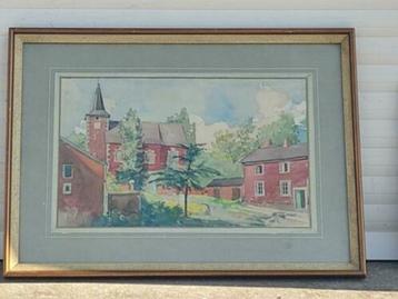 aquarelle vue d une eglise beschikbaar voor biedingen