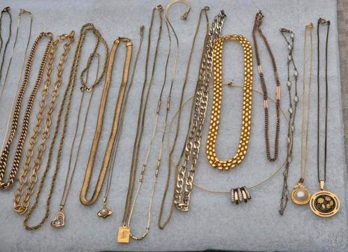 Vintage vergulde/goudkleurige kettingen 5-7-10-15-20, Handtassen en Accessoires, Kettingen, Zo goed als nieuw, Ophalen of Verzenden