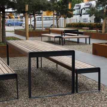 Cortenstaal tuintafel, tuinbank, picknickset, picknicktafel beschikbaar voor biedingen