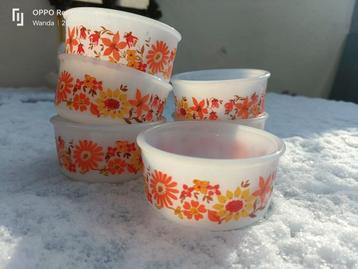 Set van 6 Vintage Arcopal look-a-like France aperitiefschaal beschikbaar voor biedingen