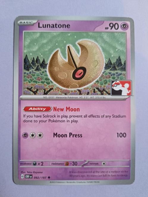 092 Lunatone (PPS4) - Obsidian Flames - Pokémon, Hobby & Loisirs créatifs, Jeux de cartes à collectionner | Pokémon, Comme neuf