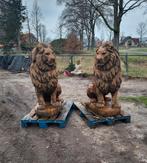 Set grote oud roestlook leeuwen, Tuin en Terras, Ophalen of Verzenden, Nieuw, Beton, Dierenbeeld
