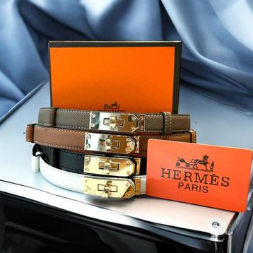 Hermes Belts verstelbaar Riem Wit & Taupe beschikbaar voor biedingen