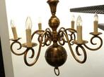 Koperen kroonluchter met 6 armen, Huis en Inrichting, Ophalen, Gebruikt, Metaal