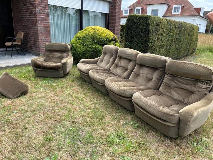 Vintage zetel Airborne, Maison & Meubles, Canapés | Salons, Utilisé, Synthétique, Tissus, Enlèvement