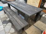 Houten tuintafel met 2 aparte banken, Jardin & Terrasse, Tables de pique-nique, Enlèvement, Comme neuf