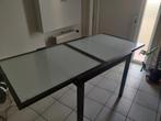 verstelbare eettafel (extendable), Huis en Inrichting, Tafels | Eettafels, Ophalen, Gebruikt, Glas, Extendable