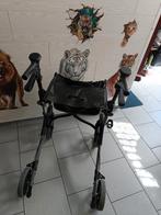 Tribune déambulateur pliable 4 roues assise,freins et panier, Ophalen, Opvouwbaar