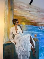 Romantic sunset” 110x70, Antiek en Kunst, Ophalen of Verzenden