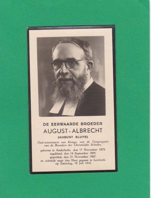 DP Broeder August Sluys, Verzamelen, Bidprentjes en Rouwkaarten, Bidprentje, Verzenden