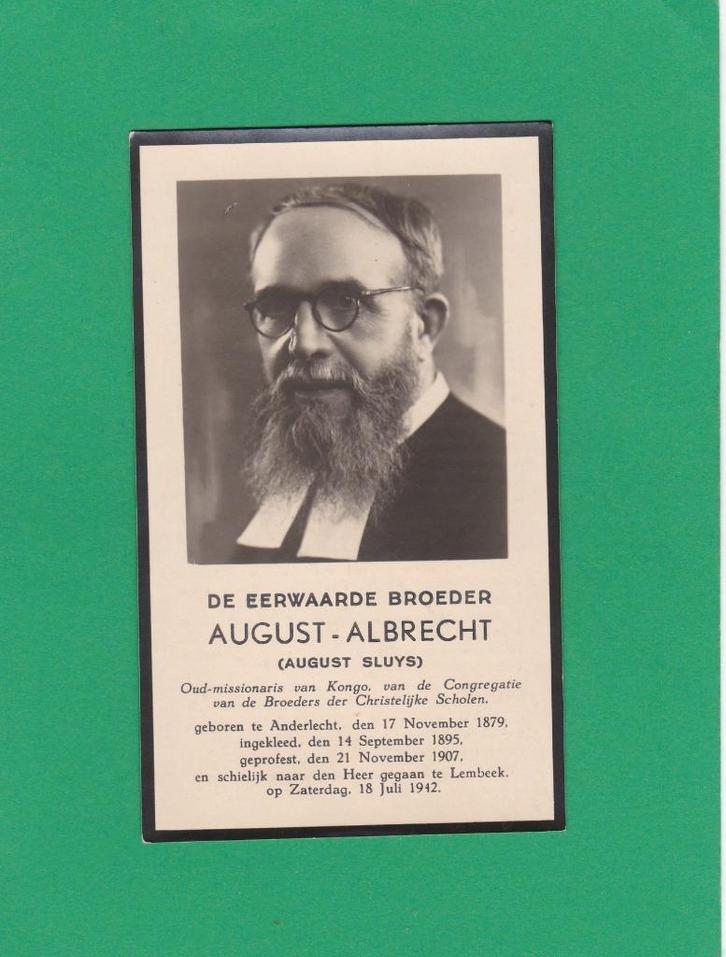 DP Broeder August Sluys, Verzamelen, Bidprentjes en Rouwkaarten, Bidprentje, Verzenden