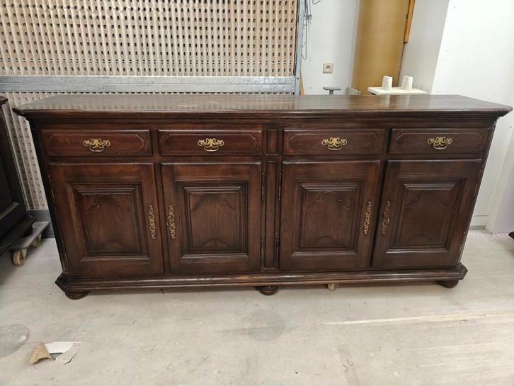 Dressoir, Huis en Inrichting, Kasten | Dressoirs, Gebruikt, 200 cm of meer, 50 tot 75 cm, Met lade(s), Met deur(en), Eikenhout