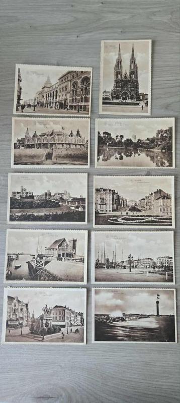 Oude postkaarten Oostende uit zelfde reeks 10 stuks beschikbaar voor biedingen